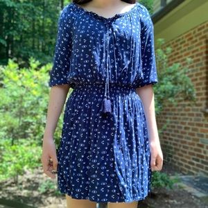 Girls Blue Patterned Dress